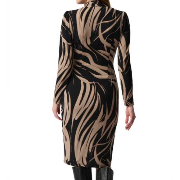 NEW JOSEPH RIBKOFF abstract print dress in black latte - Picture 4 of 4